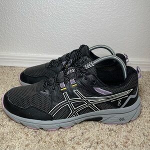 Womens ASICS Gel Venture 8 Black/Purple Running Shoes Sneakers Sz 9.5 1012A708